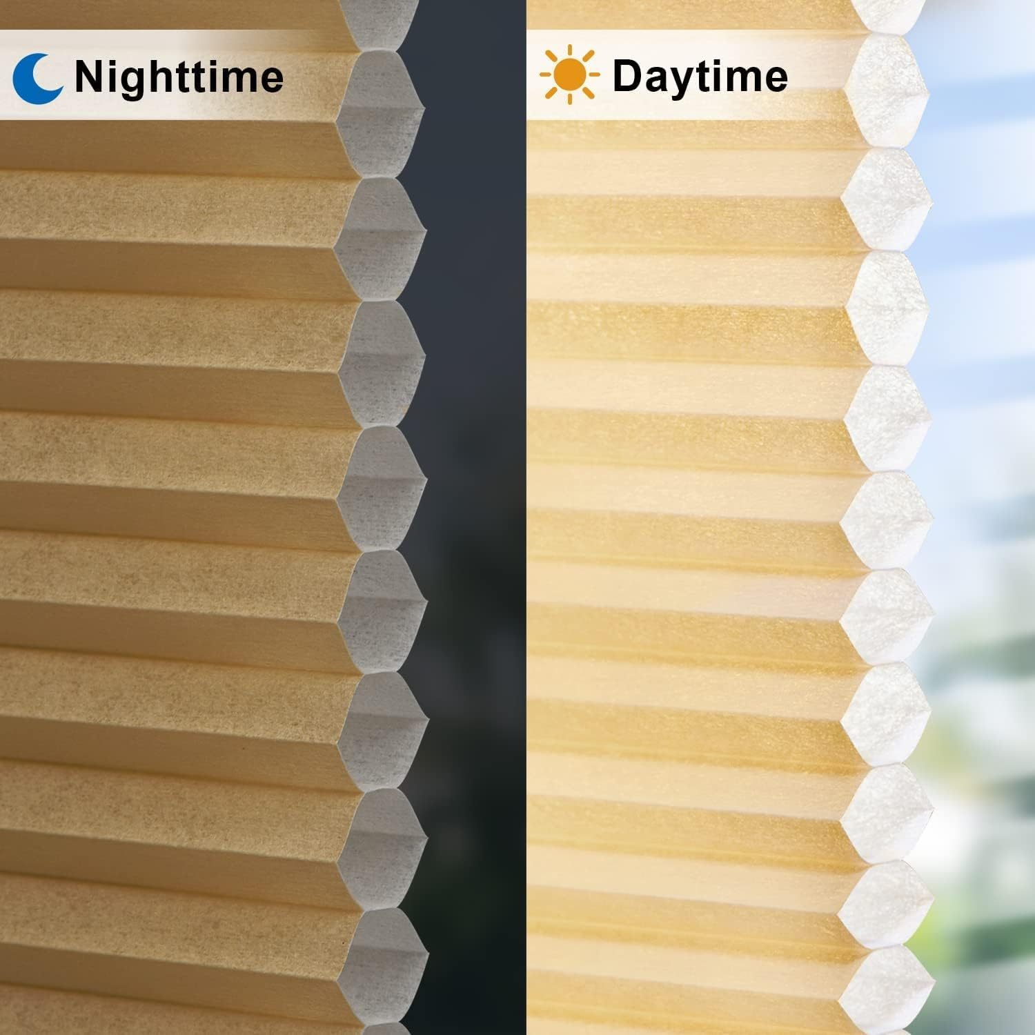 No Drilling Blackout Cordless honeycomb blinds
