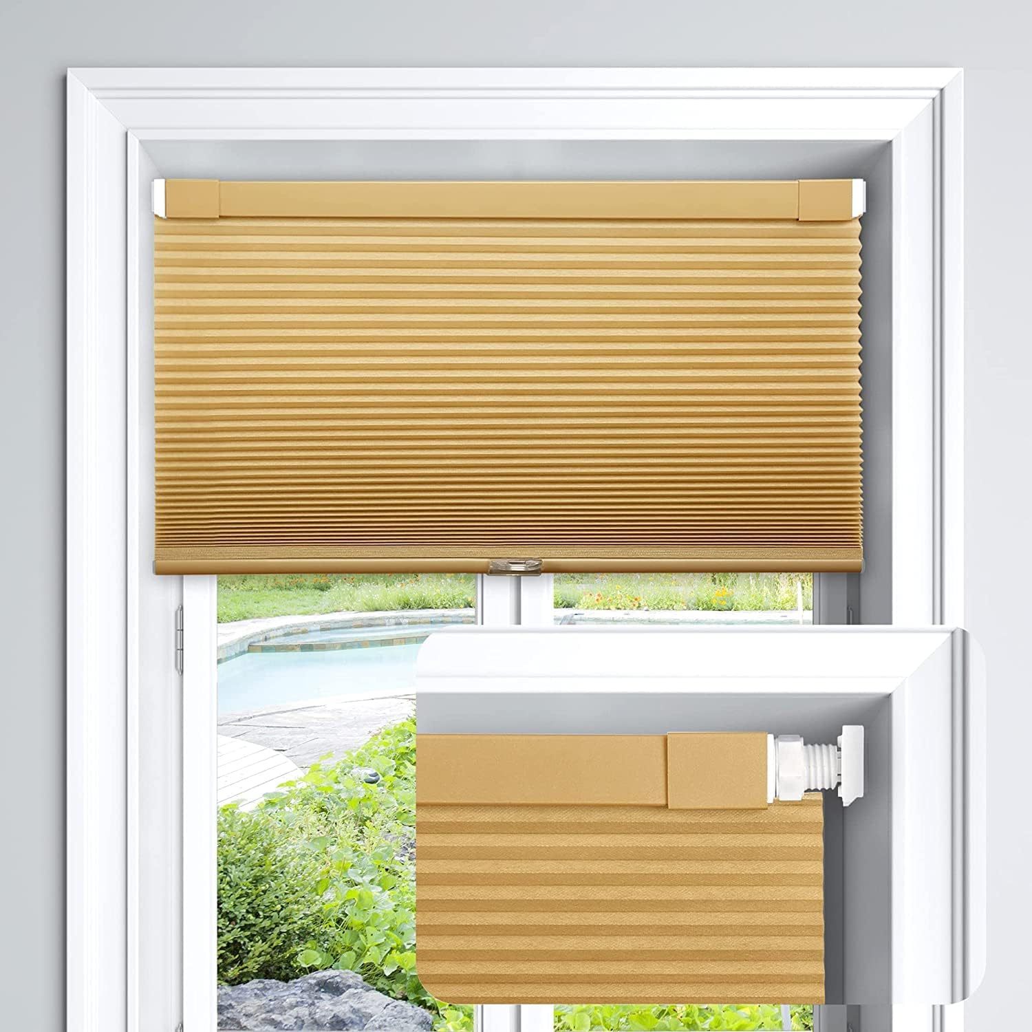 No Drilling Blackout Cordless honeycomb blinds