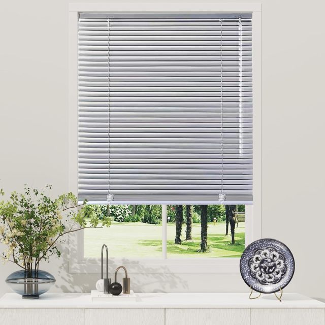 Aluminum Mini Blinds 1 Inch Cordless Metal Slat Darkening Venetian Blind New Horizontal Window Blinds Anti-UV Waterproof Venetian Blind for Office Home Windows