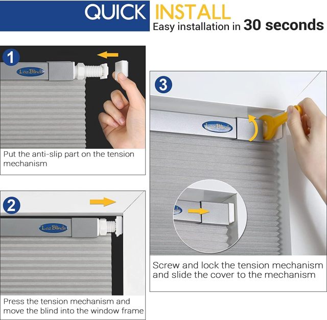 No Drilling Blackout Cordless honeycomb blinds