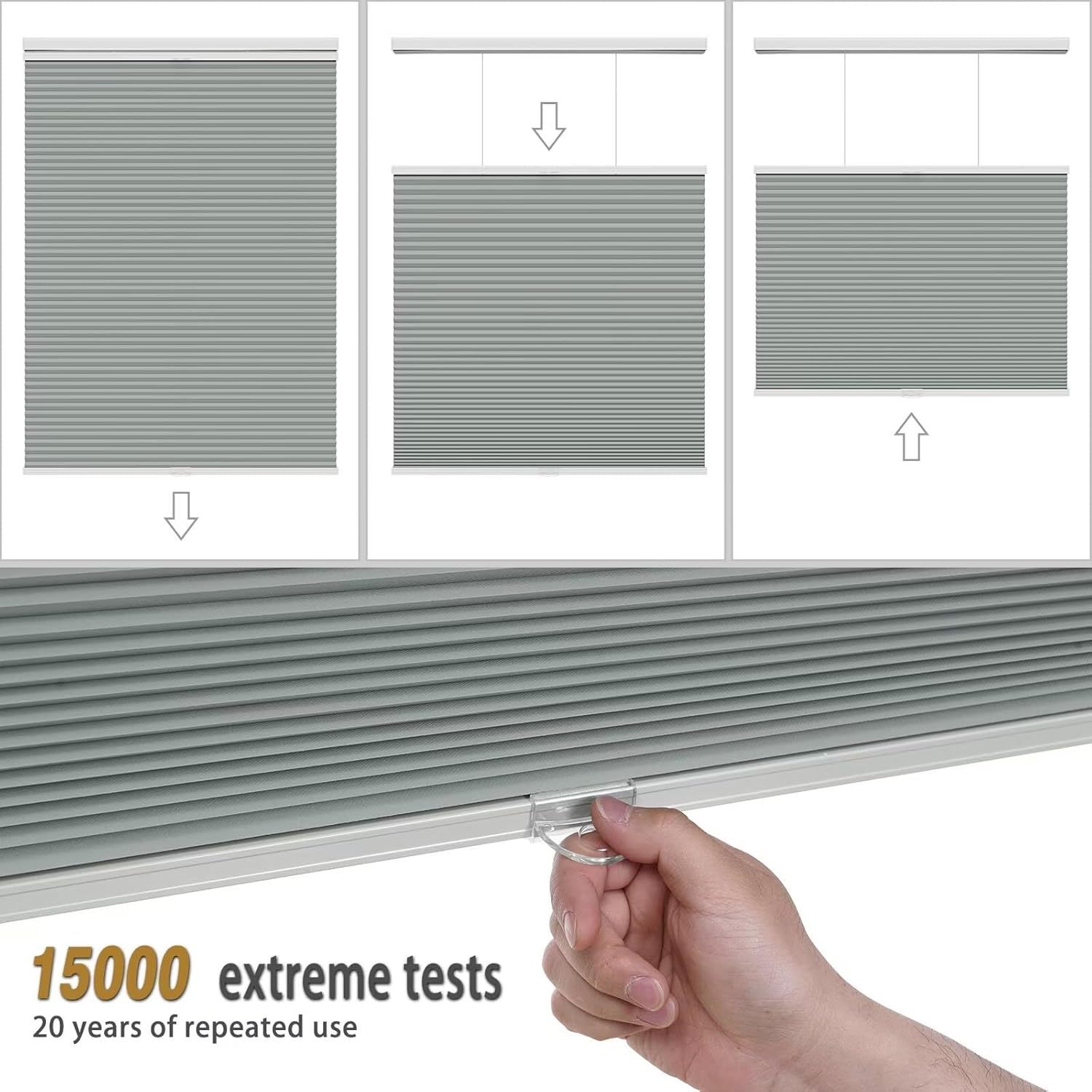 Daylight TDBU honeycomb blinds  Cellular Honeycomb Cordless Shade, 9/16" Single Cell, Light Filtering, White Factory Price Low