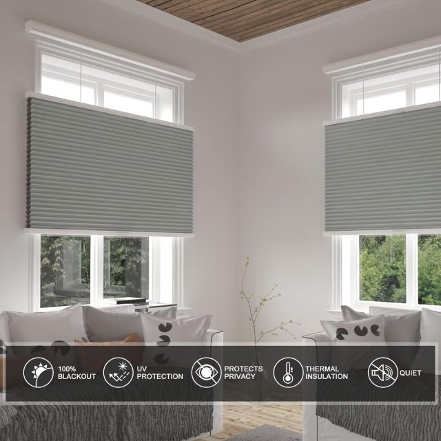 Daylight TDBU honeycomb blinds  Cellular Honeycomb Cordless Shade, 9/16" Single Cell, Light Filtering, White Factory Price Low