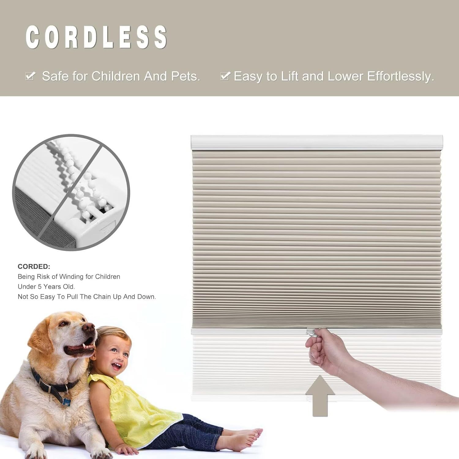 Blckout Cordless honeycomb blinds