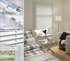 Mini Blinds Suitable for 24" W x 64" H Windows 1"Pvc Horizontal Venetian Blinds Darkening with Rope and Pole can Mounted Inside or Outside