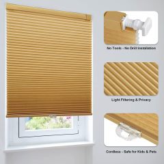 No Drilling Blackout Cordless honeycomb blinds
