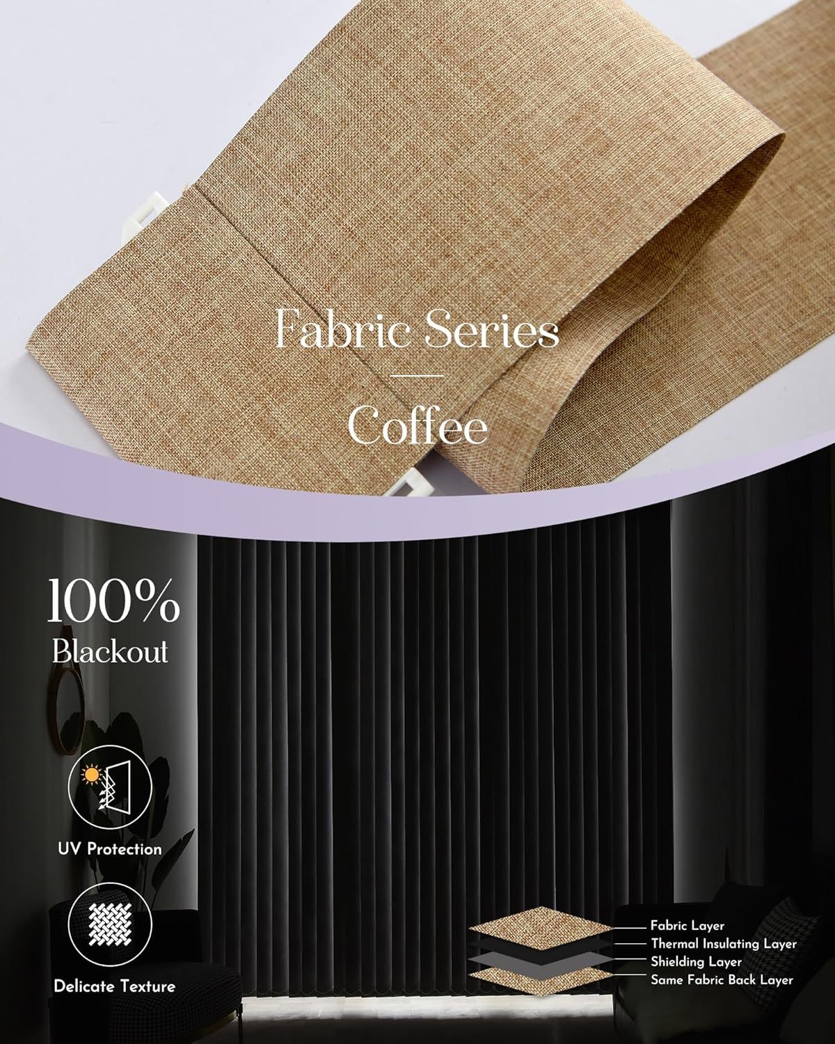 Customized Vertical Blinds Light Filtering Vertical Blind Free Wand Control Privacy Track Slats Set for Patio Sliding Glass Doors Windows