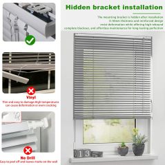 Aluminum Mini Blinds 1 Inch Cordless Metal Slat Darkening Venetian Blind New Horizontal Window Blinds Anti-UV Waterproof Venetian Blind for Office Home Windows