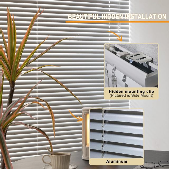 Aluminum Mini Blinds 1 Inch Cordless Metal Slat Darkening Venetian Blind New Horizontal Window Blinds Anti-UV Waterproof Venetian Blind for Office Home Windows