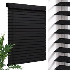 2" Vinyl Cordless Faux Wood Blinds for Home, for Window Office