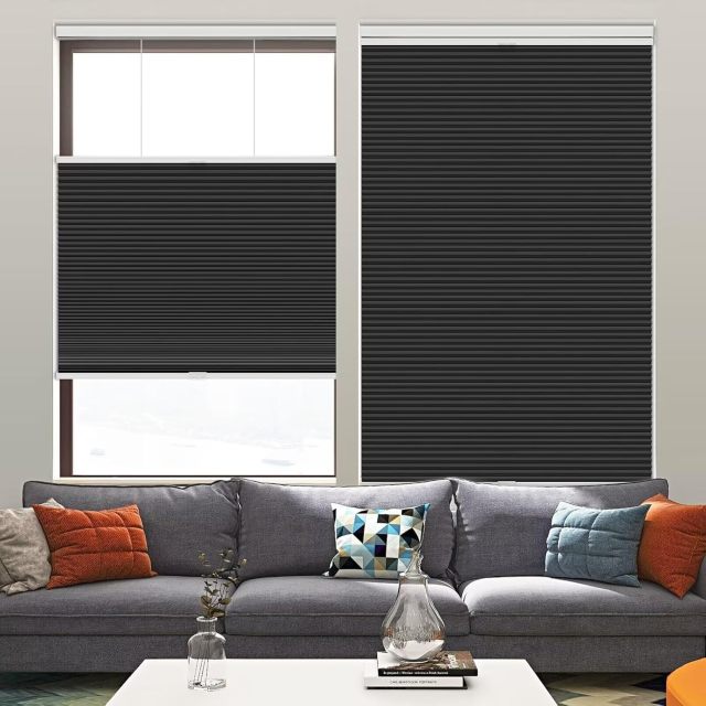 Blackout TDBU honeycomb blinds Custom Cellular Shades – Cordless, Top Down Bottom Up Room Darkening Window Blinds – Interior Window Coverings Cut-to-Size