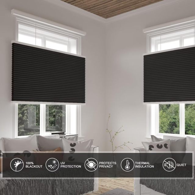 Blackout TDBU honeycomb blinds Custom Cellular Shades – Cordless, Top Down Bottom Up Room Darkening Window Blinds – Interior Window Coverings Cut-to-Size