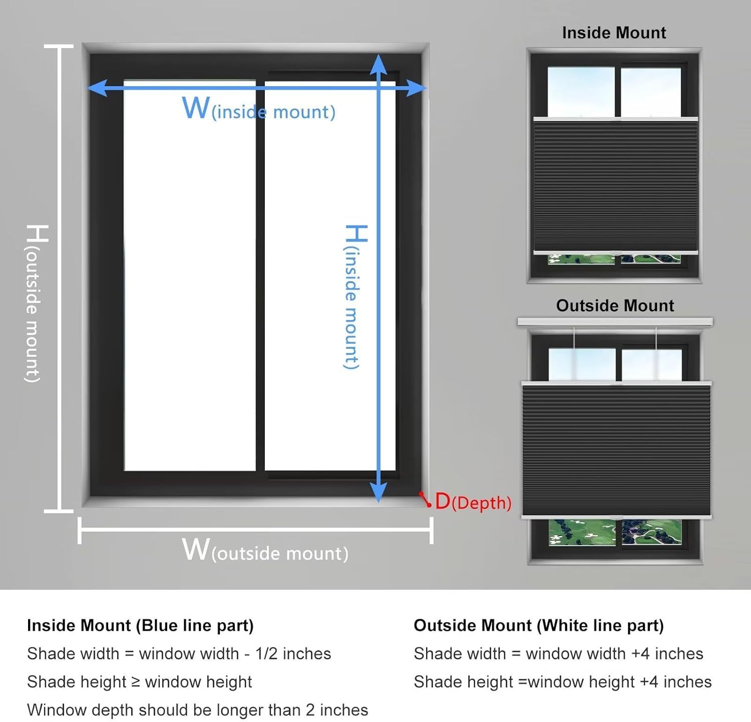 Blackout TDBU honeycomb blinds Custom Cellular Shades – Cordless, Top Down Bottom Up Room Darkening Window Blinds – Interior Window Coverings Cut-to-Size