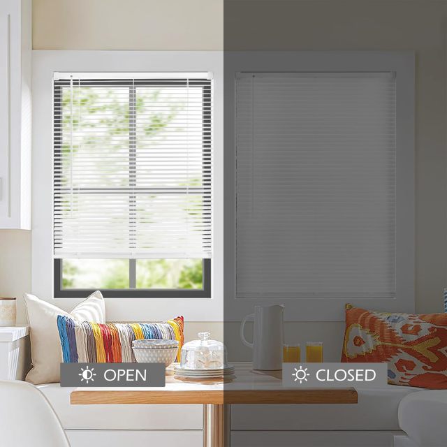 Mini Blinds Suitable for 24" W x 64" H Windows 1"Pvc Horizontal Venetian Blinds Darkening with Rope and Pole can Mounted Inside or Outside