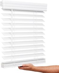 2" Vinyl Cordless Faux Wood Blinds for Home, for Window Office