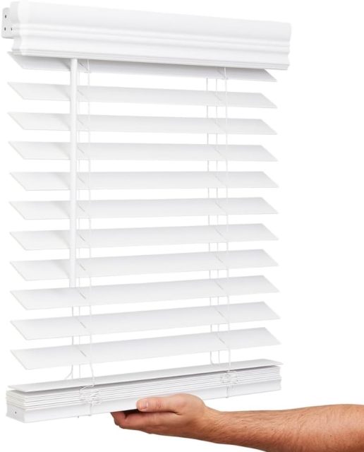 2" Vinyl Cordless Faux Wood Blinds for Home, for Window Office
