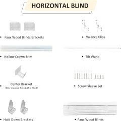 2" Vinyl Cordless Faux Wood Blinds for Home, for Window Office