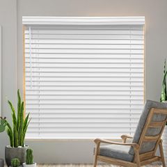 2" Vinyl Cordless Faux Wood Blinds for Home, for Window Office