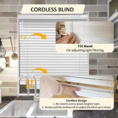 2" Vinyl Cordless Faux Wood Blinds for Home, for Window Office