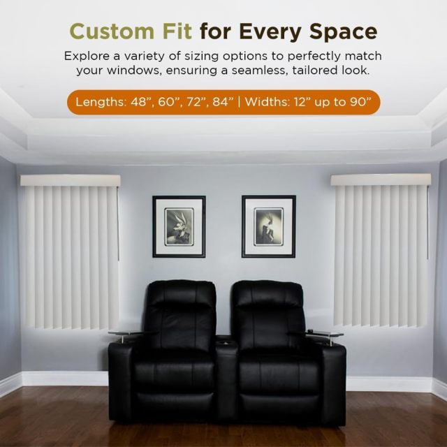 Vertical Window Blinds, Sliding Door Blinds, Cordless Blinds for Patio Doors, Room Darkening Shades for Home Decor, Vinyl