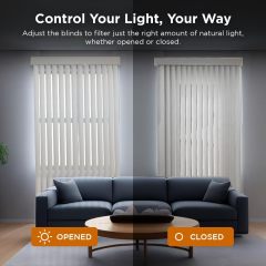 Vertical Window Blinds, Sliding Door Blinds, Cordless Blinds for Patio Doors, Room Darkening Shades for Home Decor, Vinyl