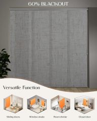 Adjustable Panel Track Blinds Blackout Vertical Blinds, Retractable Track from70 to 133" W, Trimmable Panel Up to 102" H