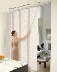Adjustable Panel Track Blinds Blackout Vertical Blinds, Retractable Track from70 to 133" W, Trimmable Panel Up to 102" H