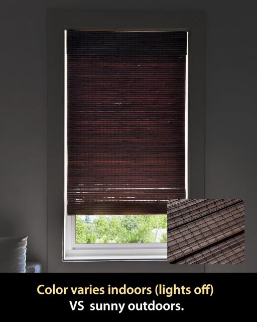 Bamboo Roman Shades for Windows Cordless