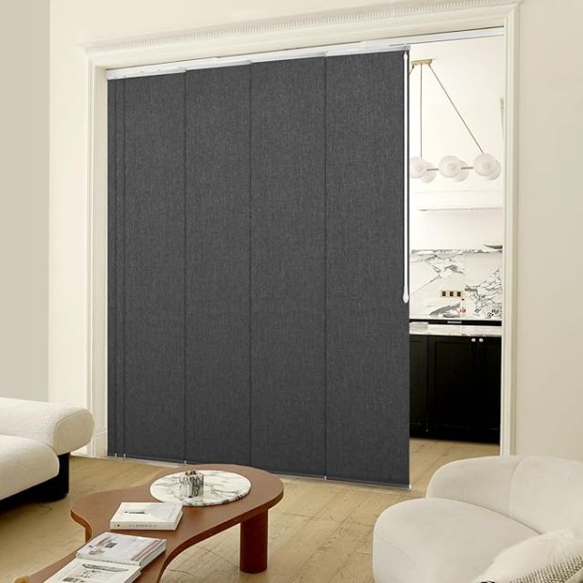 Adjustable Panel Track Blinds Blackout Vertical Blinds, Retractable Track from70 to 133" W, Trimmable Panel Up to 102" H