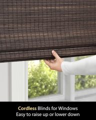 Bamboo Roman Shades for Windows Cordless