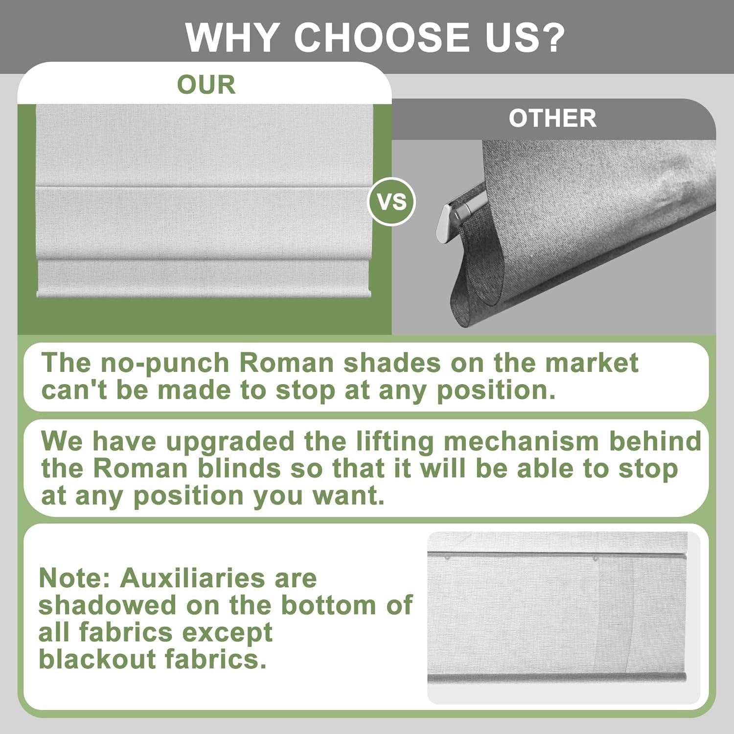 No Drill Roman Shades for Windows No Tools Roman Shades, UV Protection, Privacy, Thermal Insulation Roman Blinds, Easy to Install, 70％Blackout-Beige Custom Size