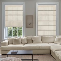No Drill Roman Shades for Windows No Tools Roman Shades, UV Protection, Privacy, Thermal Insulation Roman Blinds, Easy to Install, 70％Blackout-Beige Custom Size