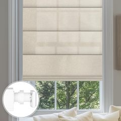 No Drill Roman Shades for Windows No Tools Roman Shades, UV Protection, Privacy, Thermal Insulation Roman Blinds, Easy to Install, 70％Blackout-Beige Custom Size