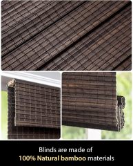 Bamboo Roman Shades for Windows Cordless
