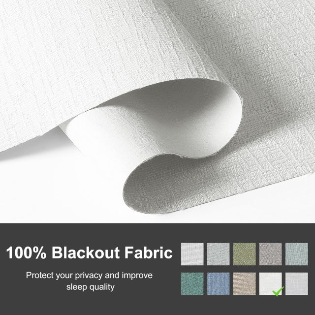 Cordless Roman Shades for Windows - Custom Size Off-White, Blackout Roman Shades Fabrics, Roman Blind for UV Protection Thermal Insulation for Bedroom, Living Room, Office