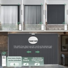 Sheer vertical blinds Motorized Vertical Sheer Blinds, Smart Custom Size, Light Filtering Electric Blinds for Home Office, Multi-Color