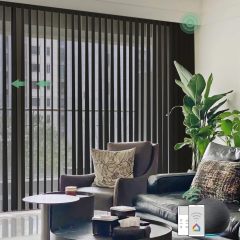 Sheer vertical blinds Motorized Vertical Sheer Blinds, Smart Custom Size, Light Filtering Electric Blinds for Home Office, Multi-Color