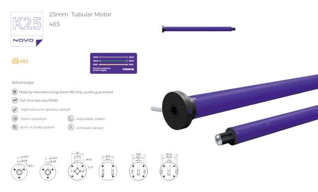Smart Roller Shade Motor for 32mm /38 mm Tubes - Rechargeable Battery, Compatible with Alexa & Google Home via Tuya Zigbee Gateway, Voice & App Control