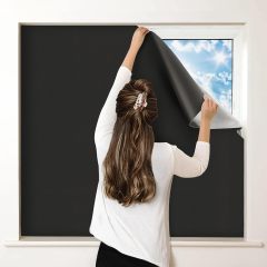 Blackout Curtains for Bedroom, Portable DIY Window Blinds, No Drill Window Shades & Blackout Blinds with Stickers & Tabs for Travel, Dorm Room, Media Room