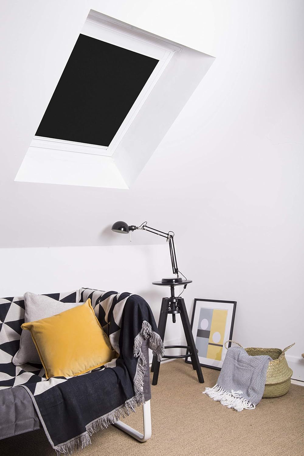 Blackout Skylight Blind for Velux Roof Windows Shades Blockout, Black, FK06 /M06 /M08