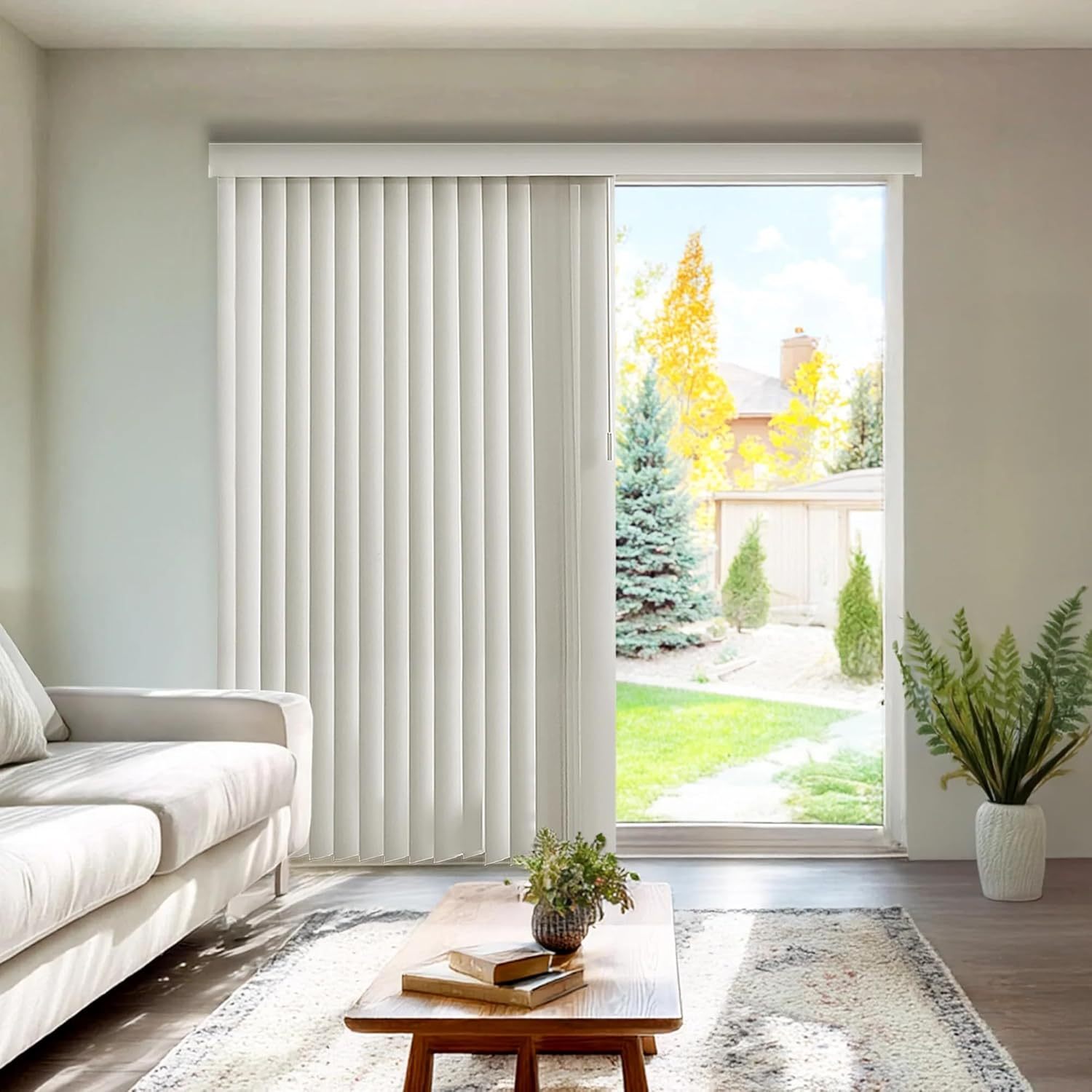 Made to Measure PVC Vertical Blind- Cairo Fabric- 89mm- Colour Options (Up To 200cm, Up To 240cm)