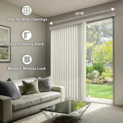 Made to Measure PVC Vertical Blind- Cairo Fabric- 89mm- Colour Options (Up To 200cm, Up To 240cm)