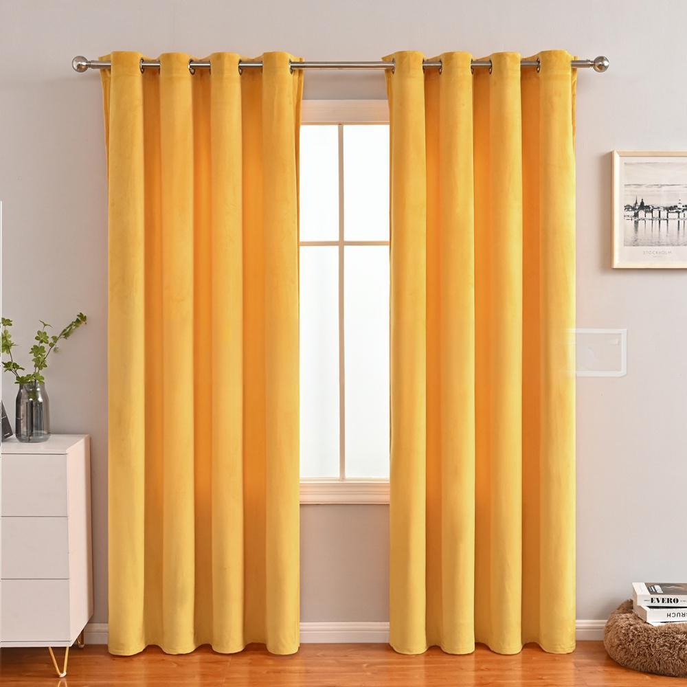 Velvet Curtains 84 inches - Gold Brown Blackout Thermal Insulated Window Drapes for Living Room, Back Tab Luxury Home Decor Curtains for Bedroom Sliding Door