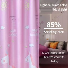 Kids Blackout Curtains for Bedroom Pink Children  Curtain, Window Drape