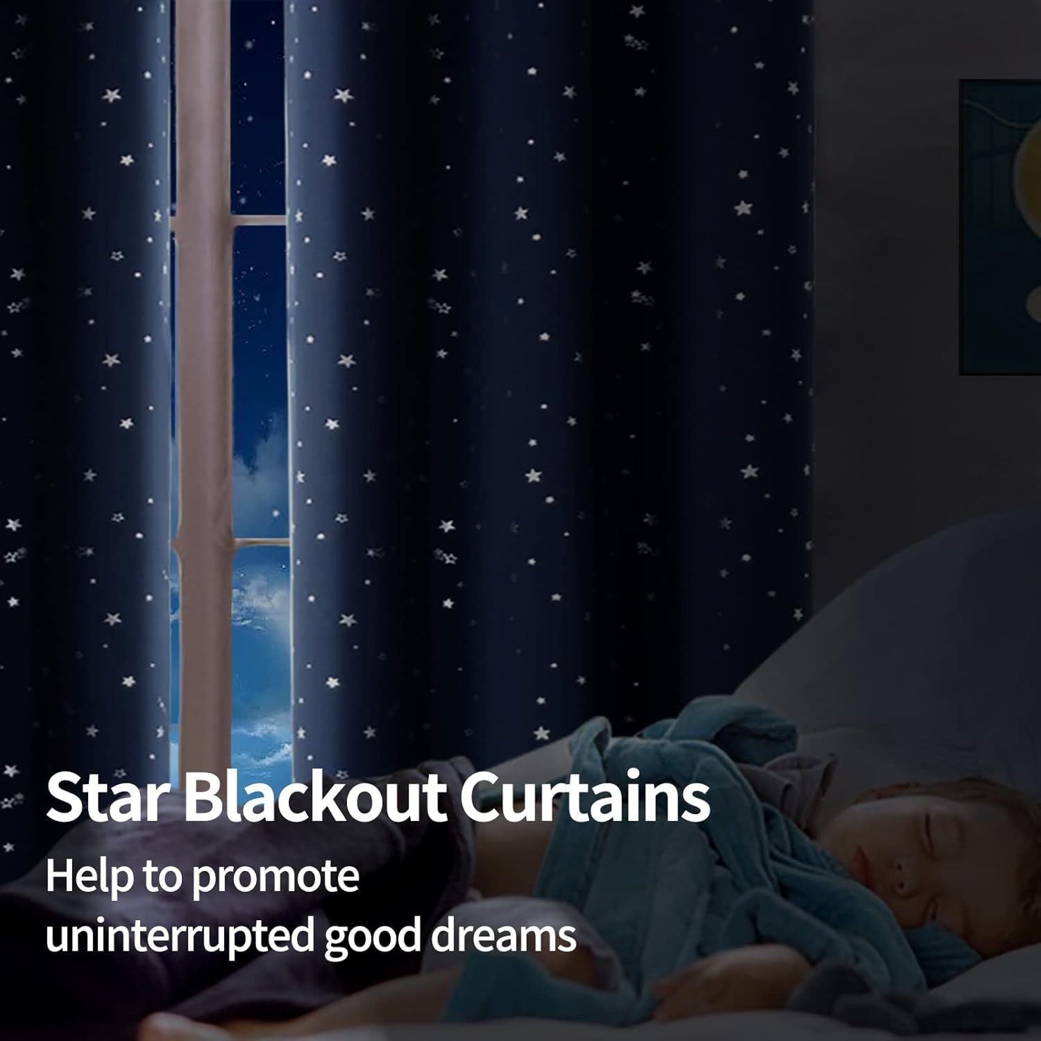 Kids Curtains for Bedroom Blue Children  Curtain, Window Drape