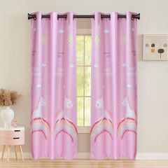 Kids Blackout Curtains for Bedroom Pink Children  Curtain, Window Drape