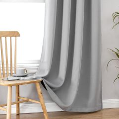 100% Blackout Curtains for Bedroom with Black Liner, 2 Thick Layers Total Blackout Thermal Insulated Grommet Window Curtains 63 Inch Length 2 Panels Set