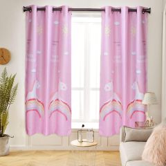 Kids Blackout Curtains for Bedroom Pink Children  Curtain, Window Drape