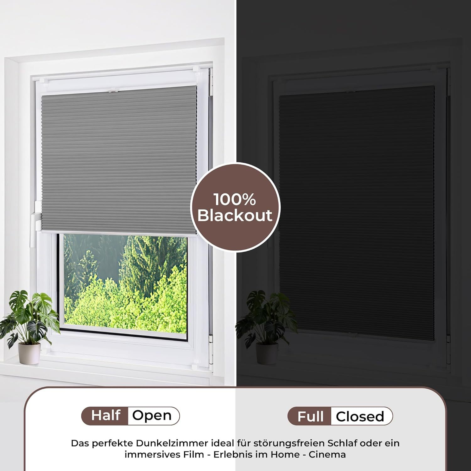 Honeycomb Pleated Blind No Drilling Required Calm Coast Beige Folding Blind Roller Blind Lightning Quick Assembly