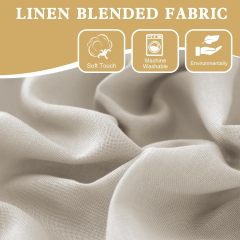 Tie Up Linen Curtains 63 Inch Length Nature Linen Textured Privacy Curtain Multi Hanging Ways Shade Balloon Window Shade Rod Pocket Casual Curtain