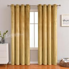 Velvet Curtains 84 inches - Gold Brown Blackout Thermal Insulated Window Drapes for Living Room, Back Tab Luxury Home Decor Curtains for Bedroom Sliding Door
